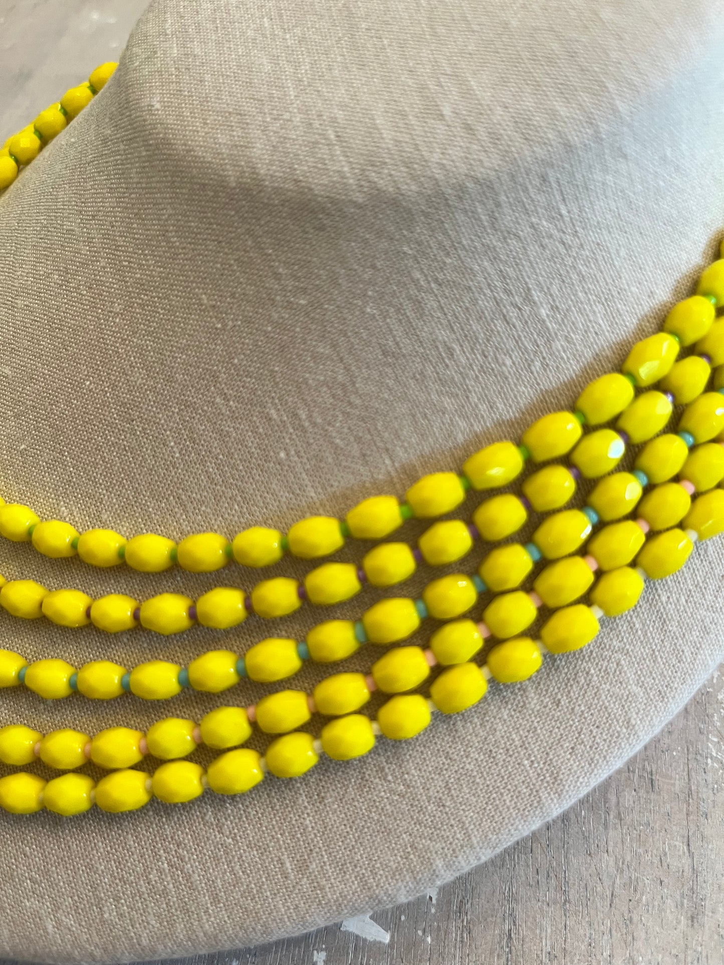 Acid Yellow multi strand Necklace