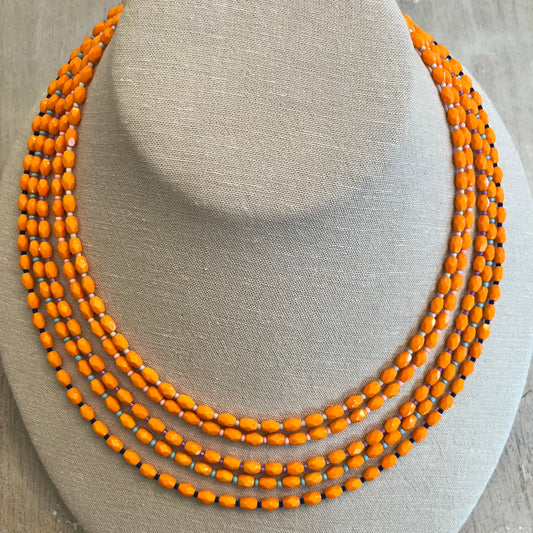 Tangerine Orange multi-strand necklace