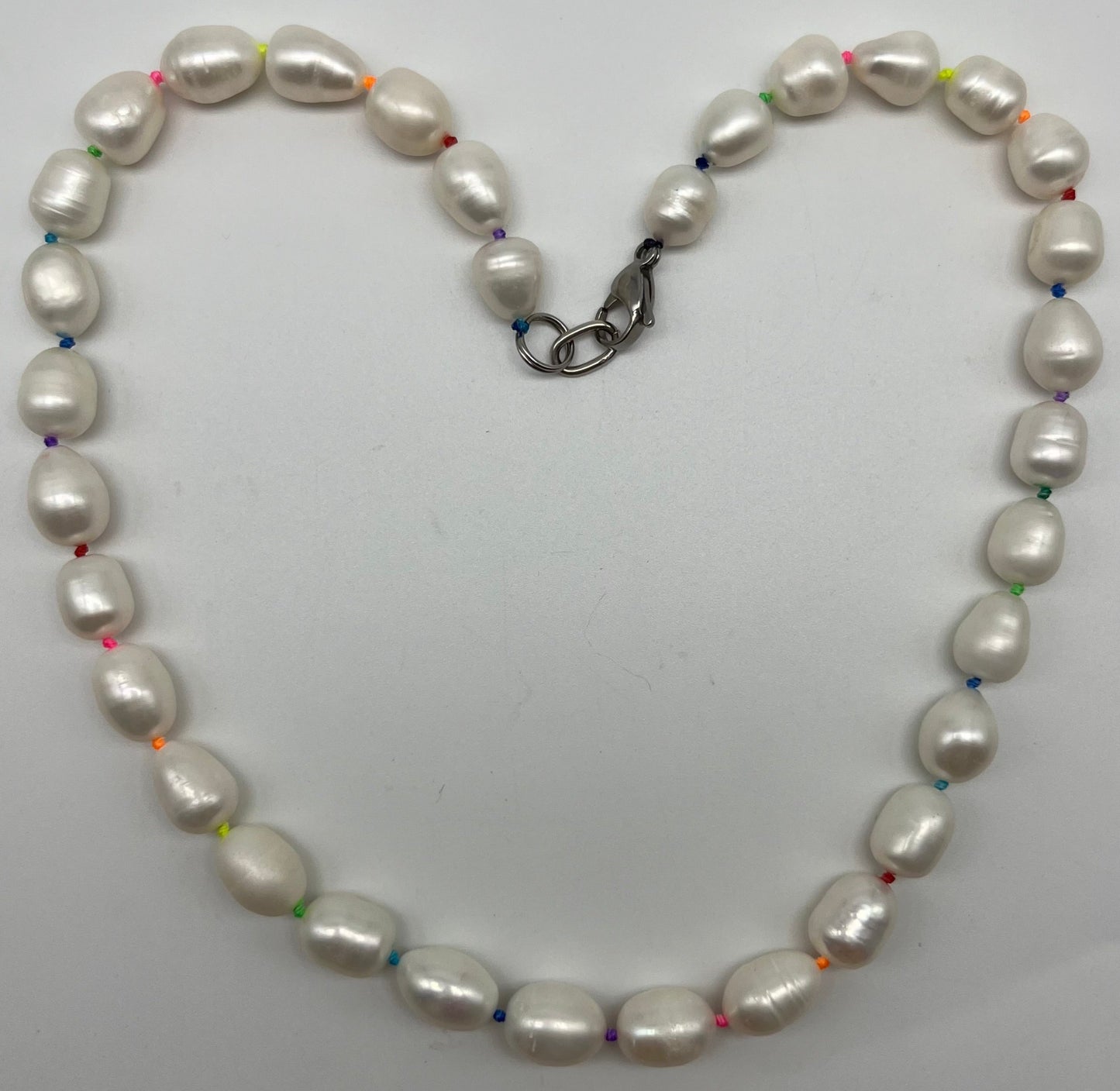 Rainbow dot Freshwater Pearl necklace