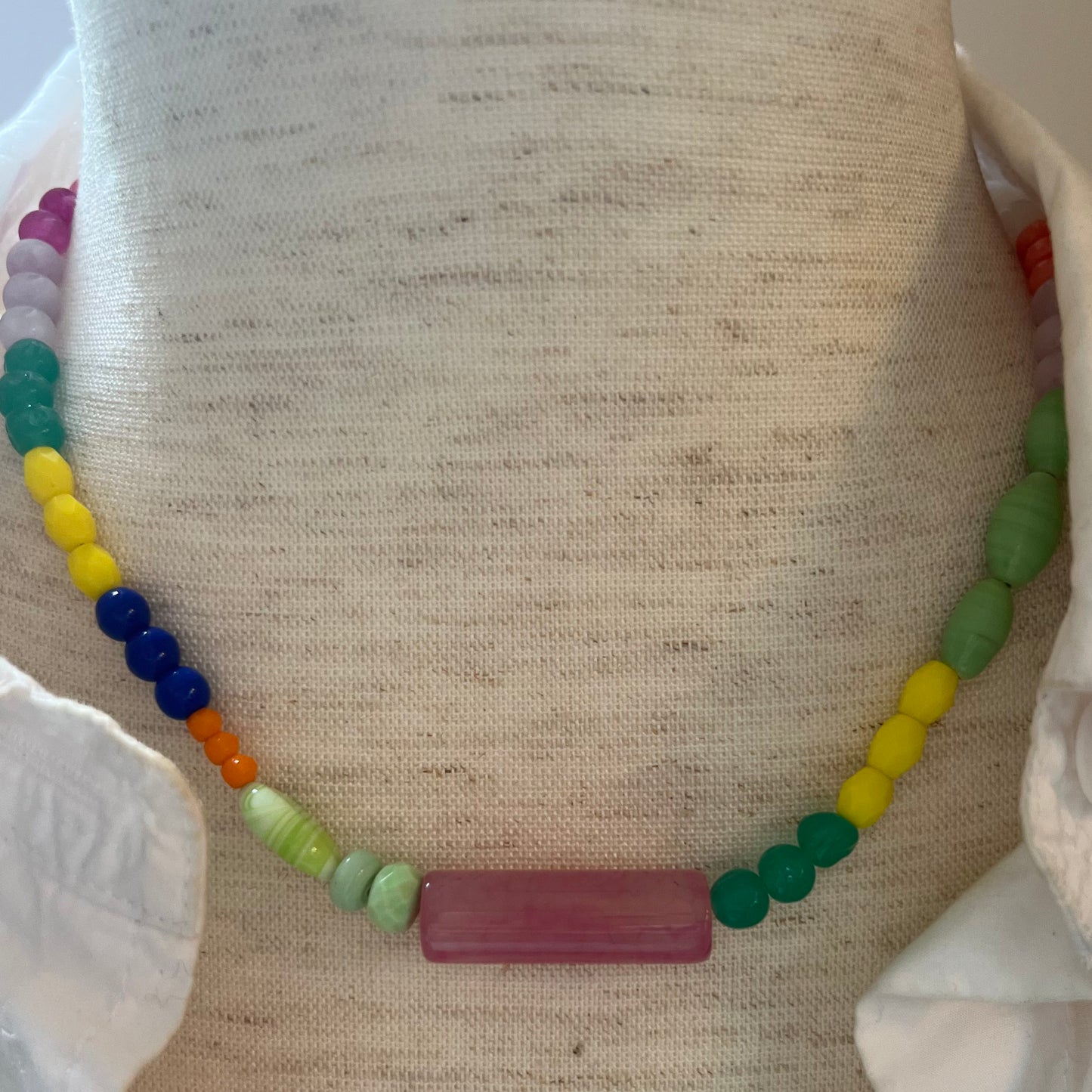 Totally tubular rainbow necklace