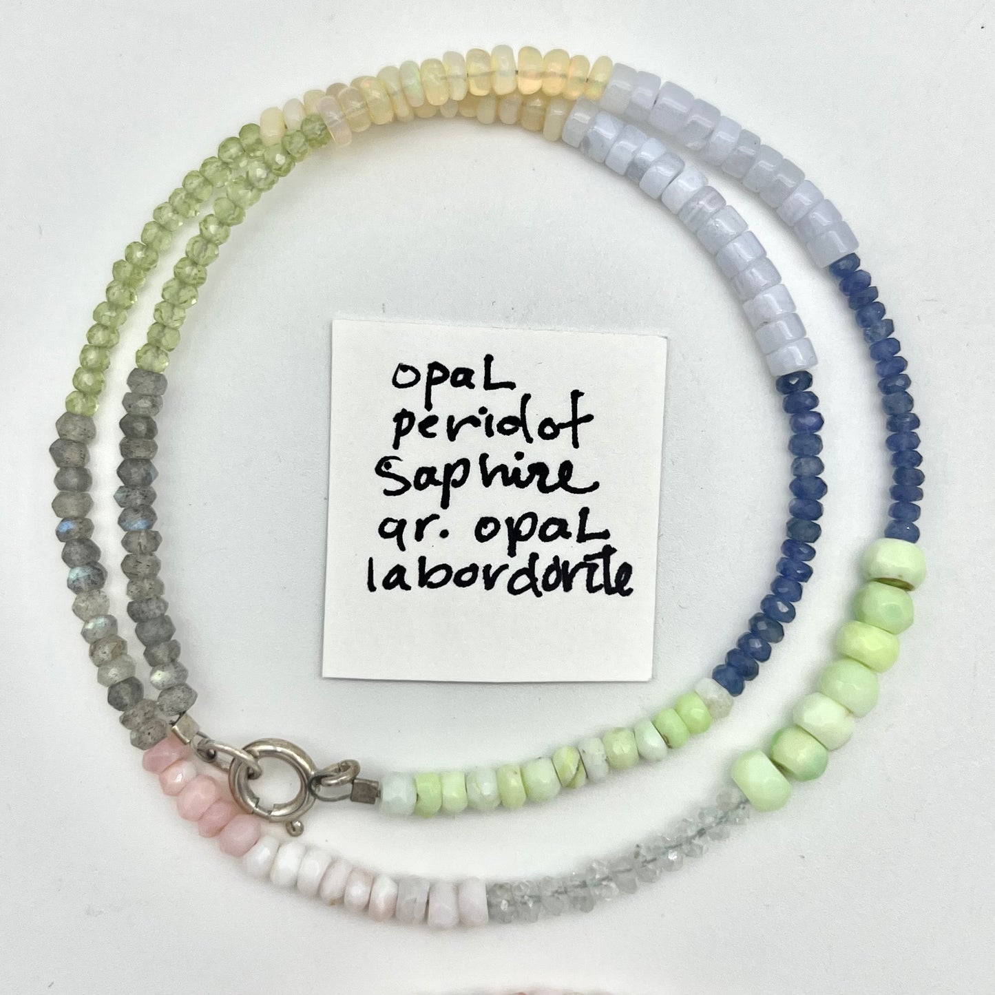 Petite semi-precious multi-color gemstone necklaces