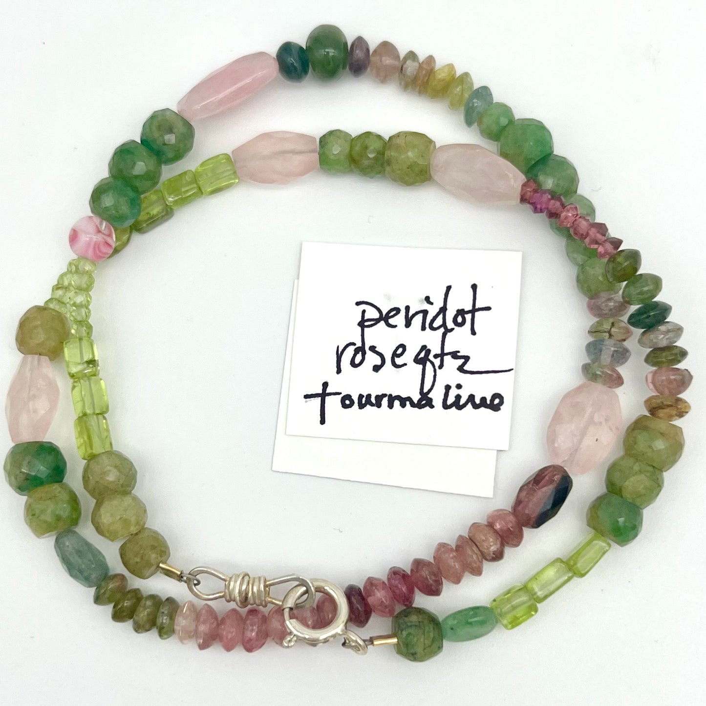 Petite semi-precious multi-color gemstone necklaces