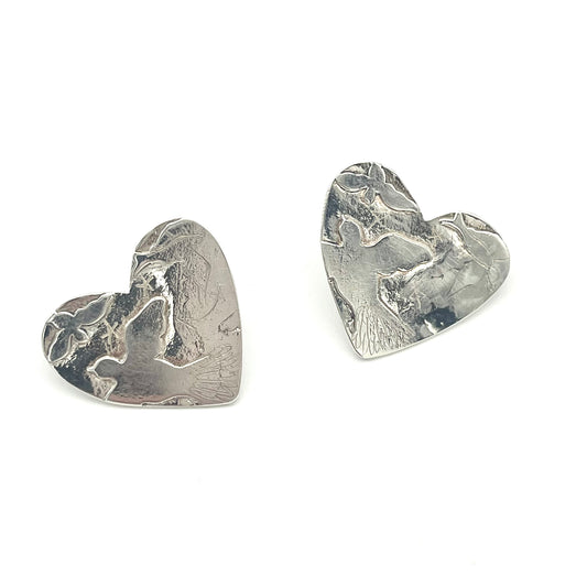 Birds in Flight Heart Post Earrings