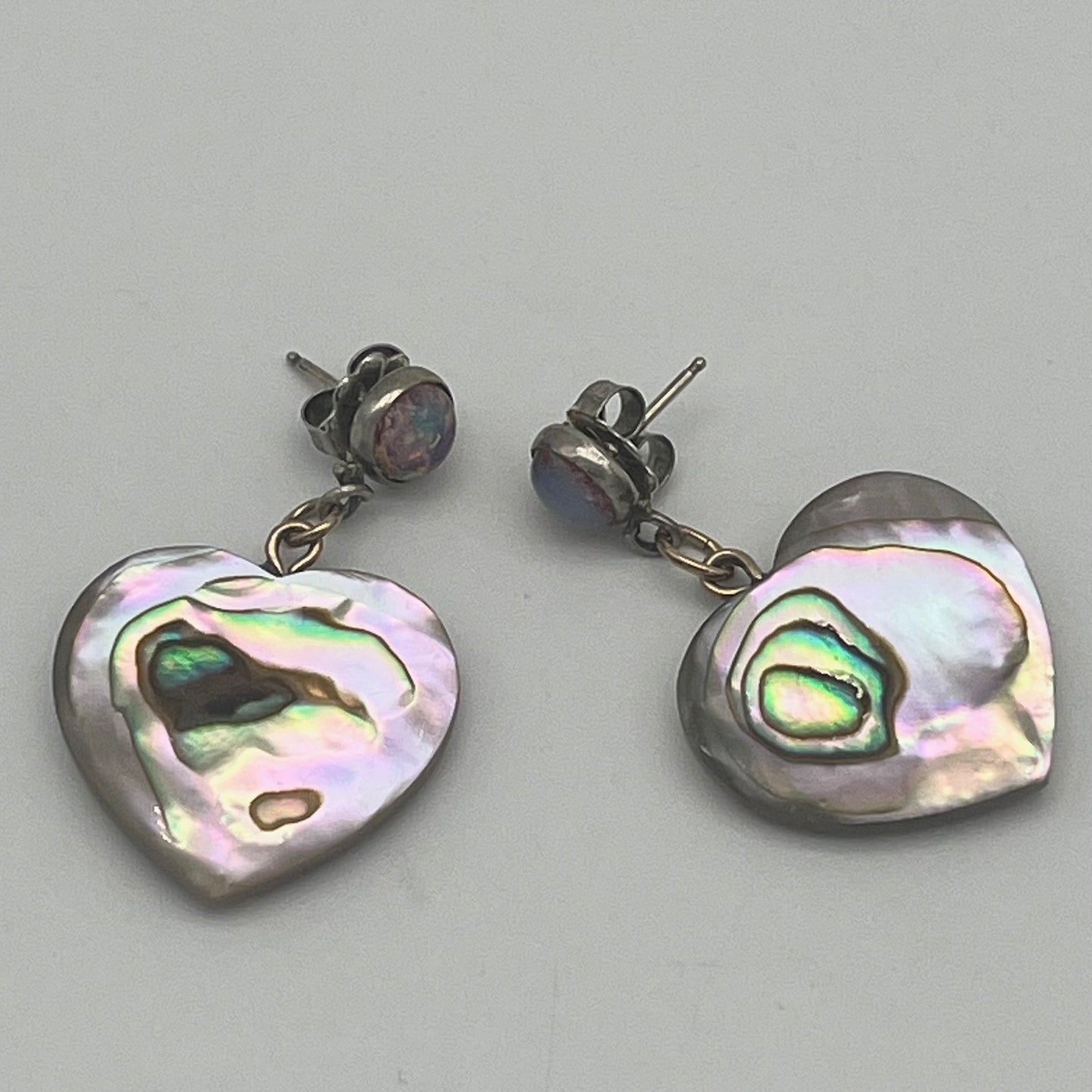 Abalone Shell Heart Post Earrings