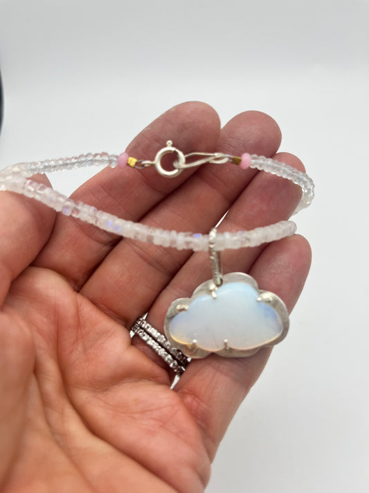 Opalite Cloud Moonstone Pendant Necklace