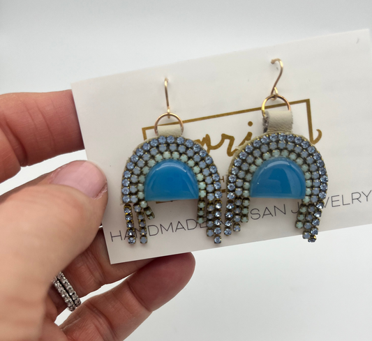 Semi-Precious Arch Earrings