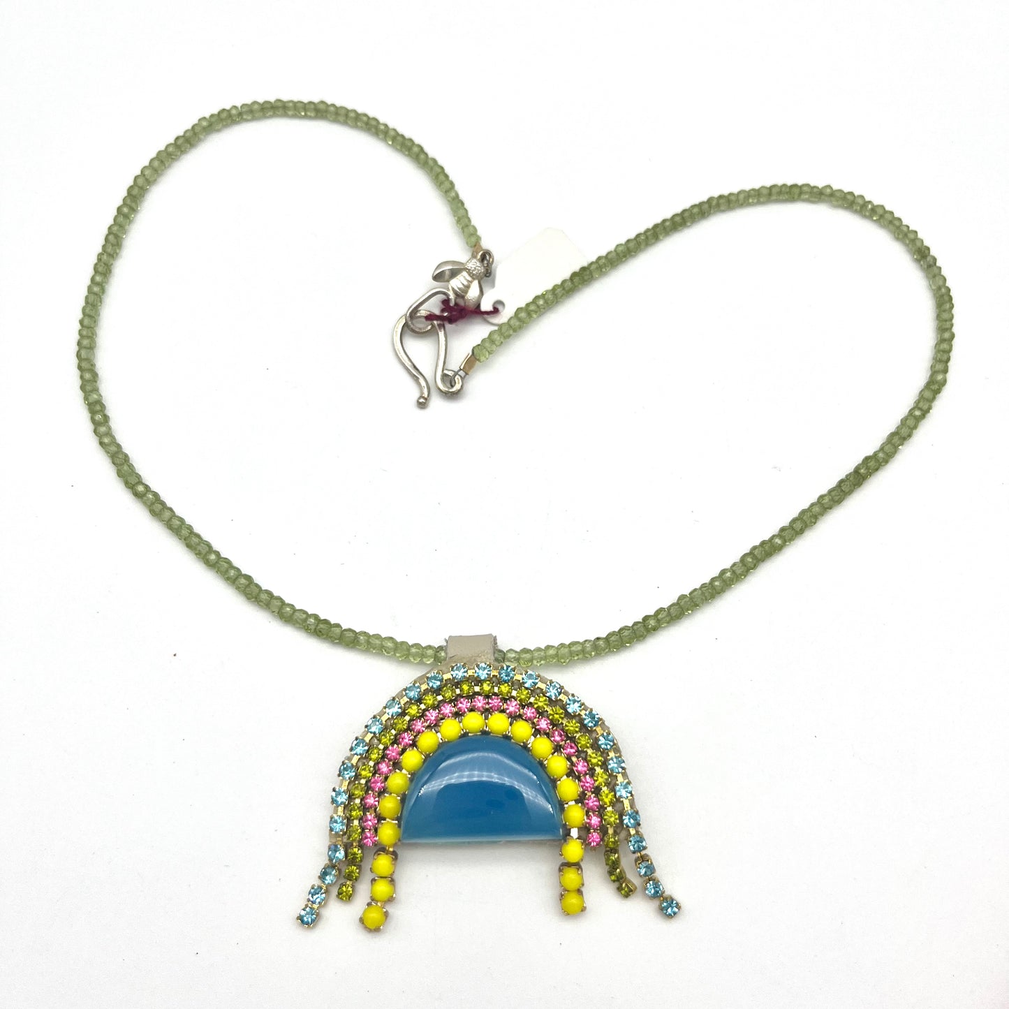 Semi-Precious Arch Pendant Necklace