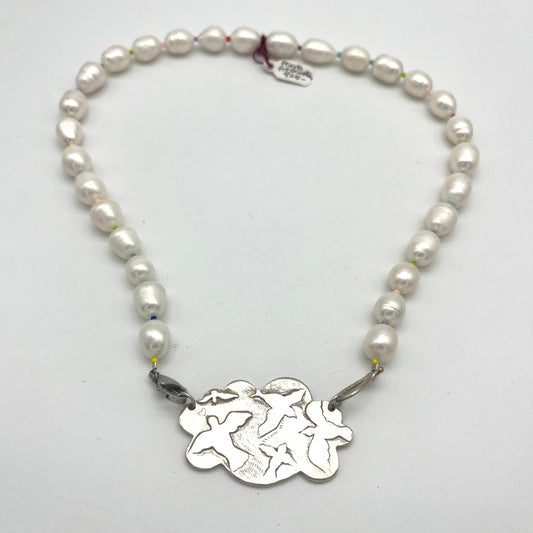 Birds in flight Cloud Pendant Necklace