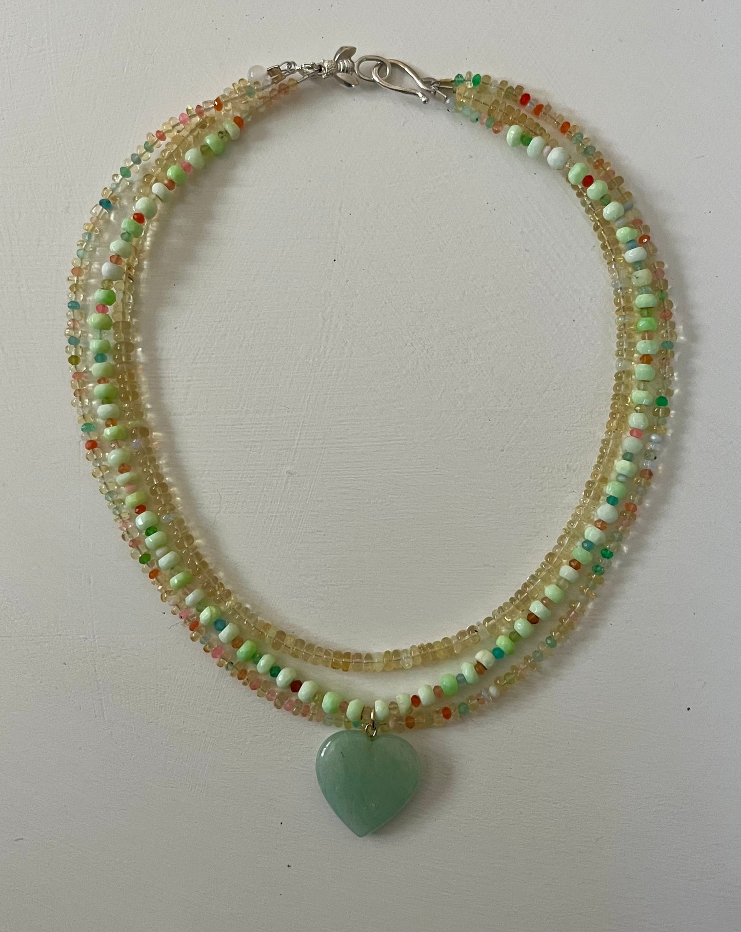 Multi Three Strand opal necklace