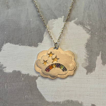 Peace Cloud Rainbow Star Necklace