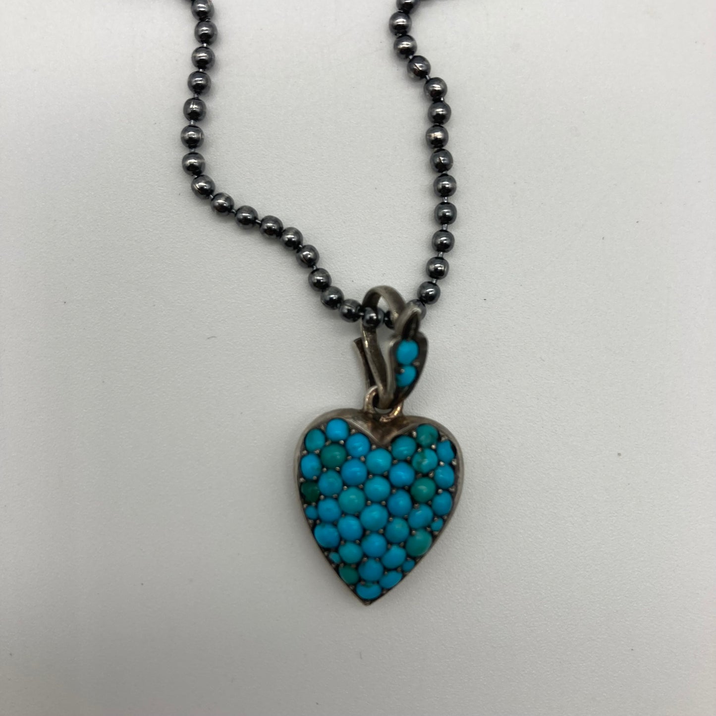 Victorian turqoise Heart Locket Necklace